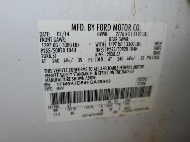 1FM5K7D84FGA38643 Ford EXPLORER XLT