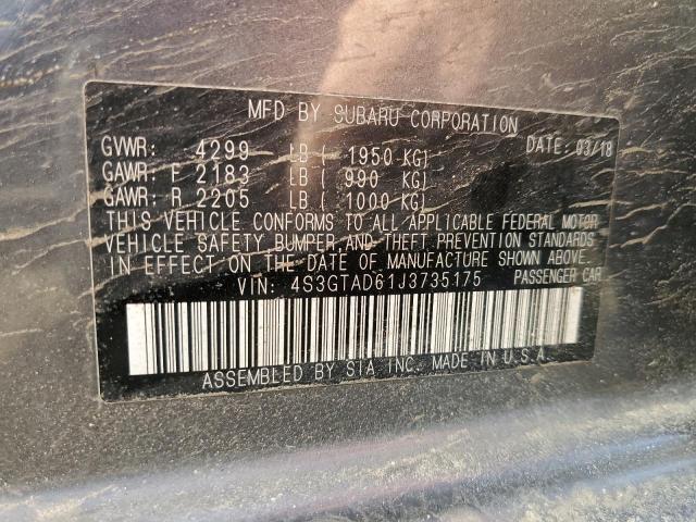 4S3GTAD61J3735175 Subaru Impreza Premium Plus