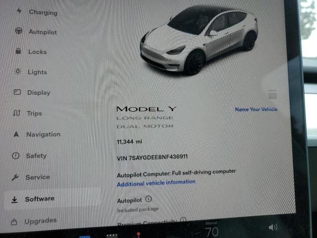 7SAYGDEE8NF436911 Tesla Model Y