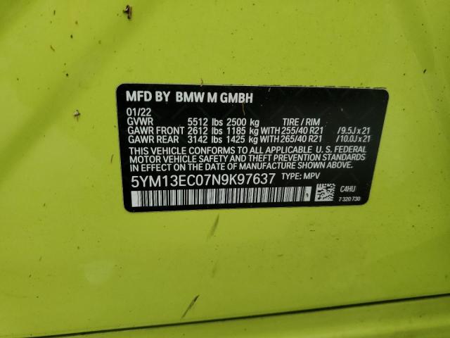 2022 BMW X3 M 5YM13EC07N9K97637