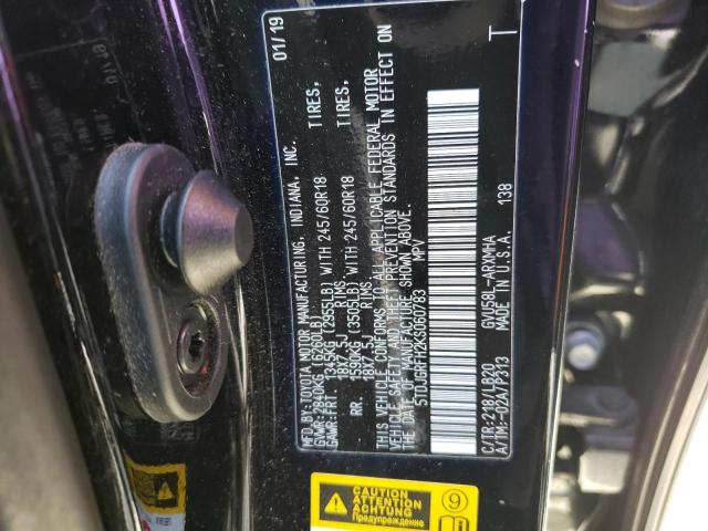 5TDJGRFH2KS060783 Toyota HIGHLANDER HYBRID
