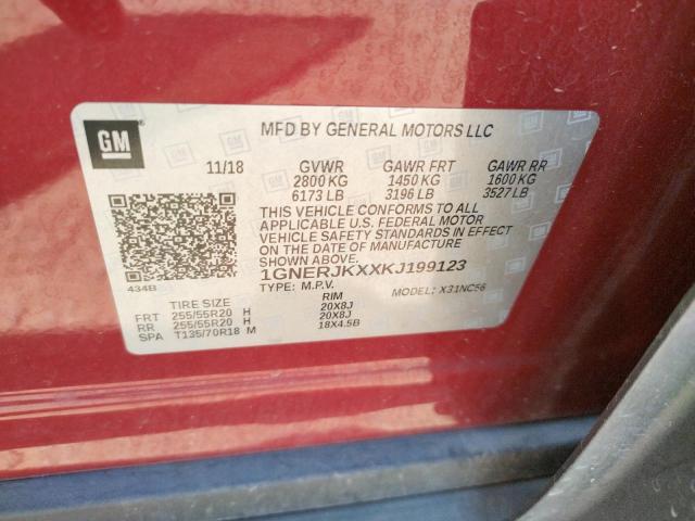 2019 CHEVROLET TRAVERSE R 1GNERJKXXKJ199123