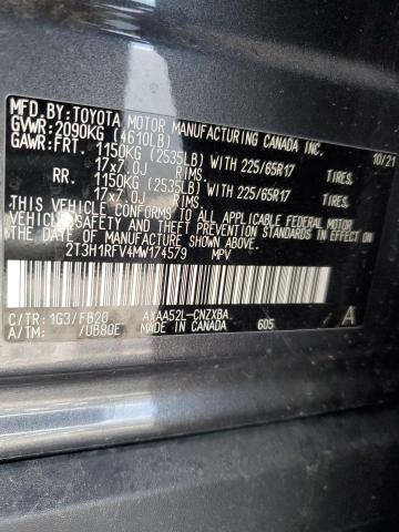 2T3H1RFV4MW174579 Toyota RAV4 LE 12