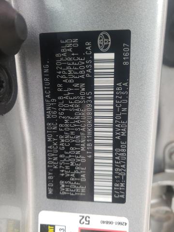 2019 TOYOTA CAMRY L - 4T1B11HK0KU809345