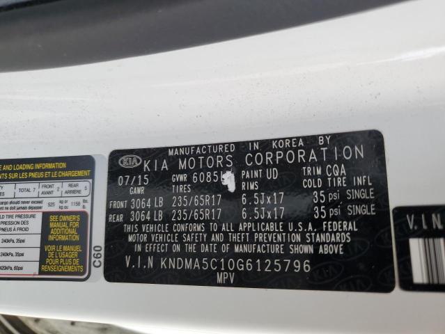 2016 KIA SEDONA L - KNDMA5C10G6125796