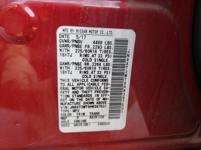JN8AT2MT8HW397501 Nissan ROGUE S
