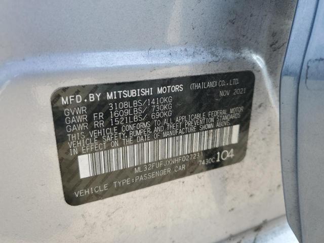 2022 Mitsubishi Mirage G4 Es VIN: ML32FUFJXNHF02723 Lot: 53009283