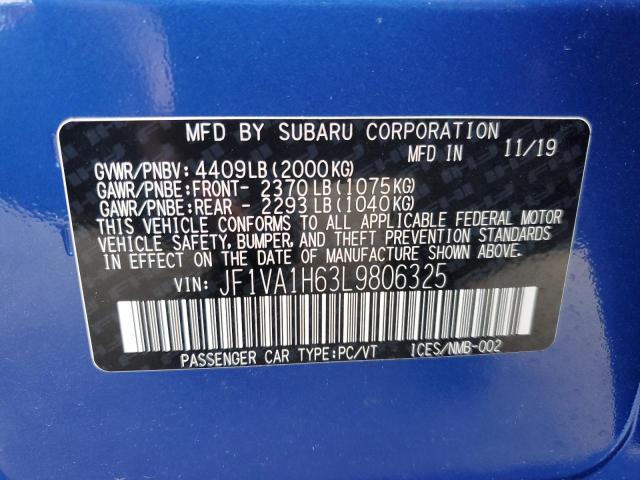 JF1VA1H63L9806325 Subaru Wrx Limited