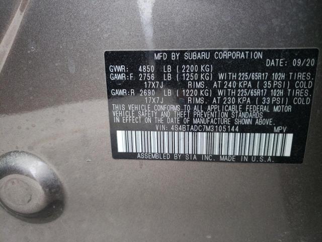 4S4BTADC7M3105144 Subaru Outback Premium