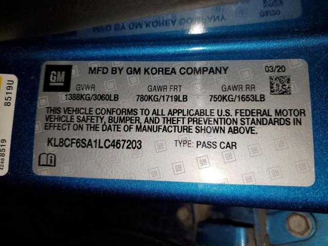 2020 CHEVROLET SPARK 2LT - KL8CF6SA1LC467203