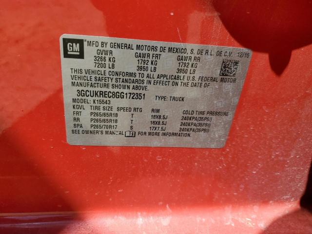 2016 CHEVROLET 1500 SILVE - 3GCUKREC8GG172351