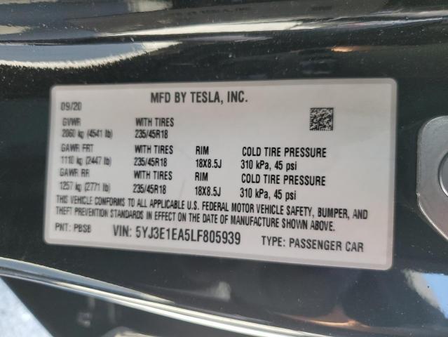 5YJ3E1EA5LF805939 Tesla MODEL 3