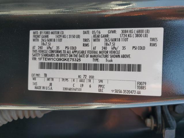 1FTEW1CG9GKE75325 Ford F150 Supercrew