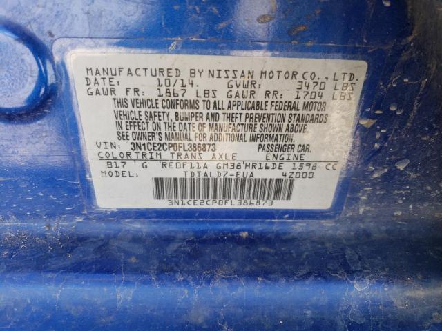 3N1CE2CP0FL386873 Nissan Versa Note S