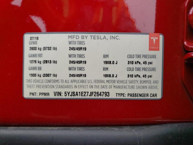 5YJSA1E27JF264793 Tesla MODEL S