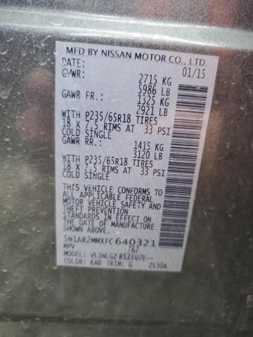 5N1AR2MMXFC640321 Nissan Pathfinder S