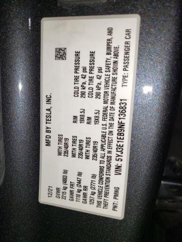 5YJ3E1EB9NF136831 Tesla MODEL 3