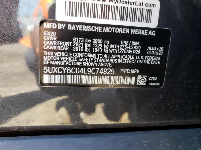 5UXCY6C04L9C74825 2020 BMW X6, photo no. 12