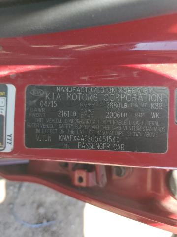 KNAFX4A62G5451540 KIA FORTE LX