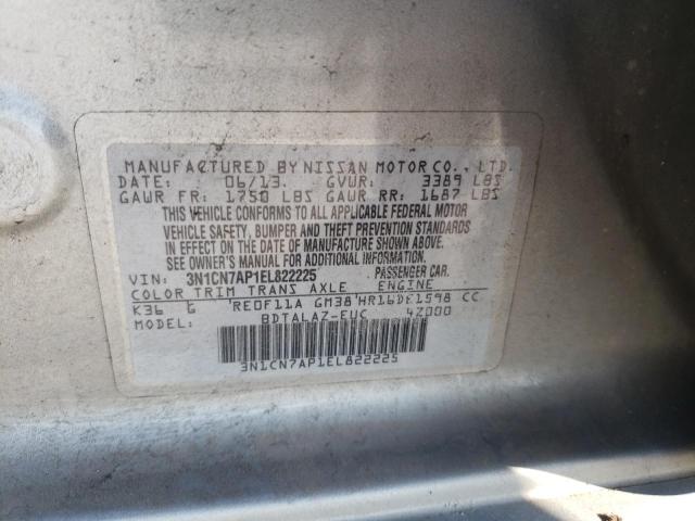 3N1CN7AP1EL822225 Nissan VERSA S