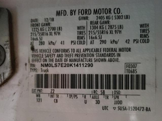2019 FORD TRANSIT CO - NM0LS7E20K1411290