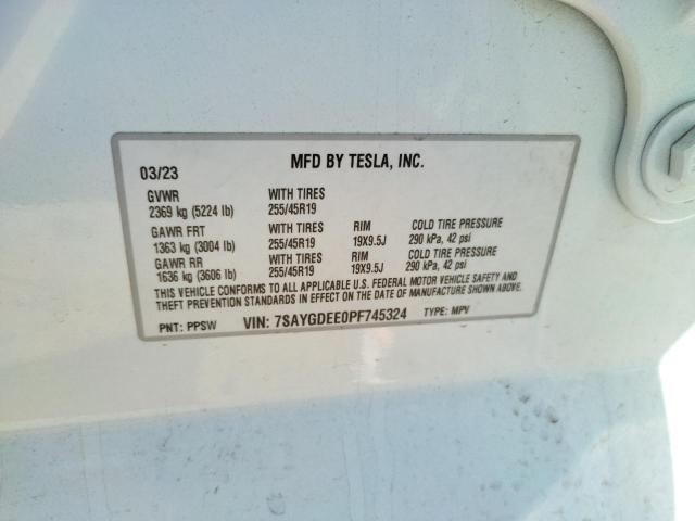7SAYGDEE0PF745324 Tesla Model Y