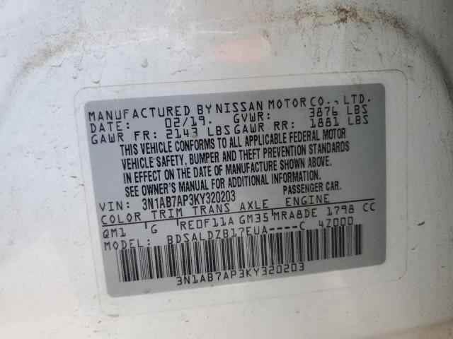 3N1AB7AP3KY320203 Nissan SENTRA S