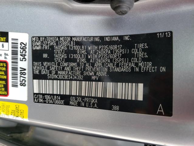 5TDYK3DC9ES434392 2014 TOYOTA SIENNA - Image 13