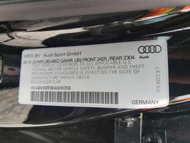2019 AUDI RS3 - WUABWGFF8KA906358