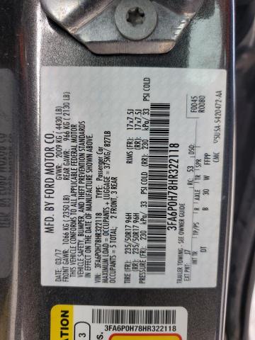 3FA6P0H78HR322118 2017 FORD FUSION, photo no. 12