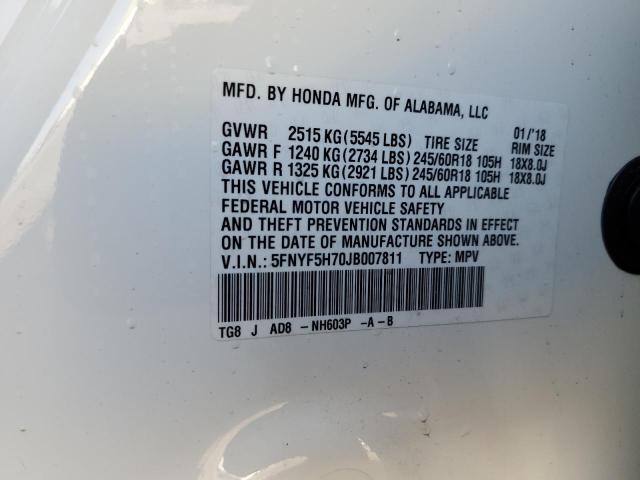 2018 HONDA PILOT EXLN - 5FNYF5H70JB007811