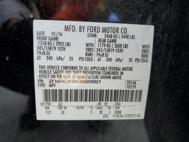 2FMPK3K86GBB05921 Ford Edge Titanium