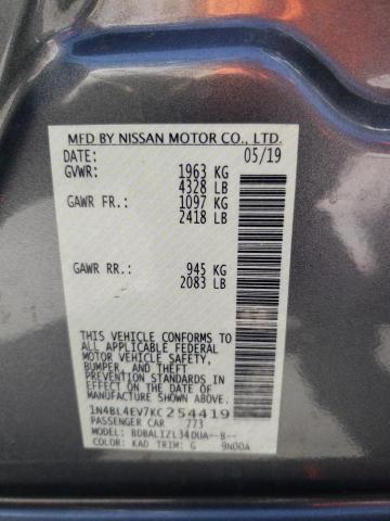 1N4BL4EV7KC254419 Nissan ALTIMA SL