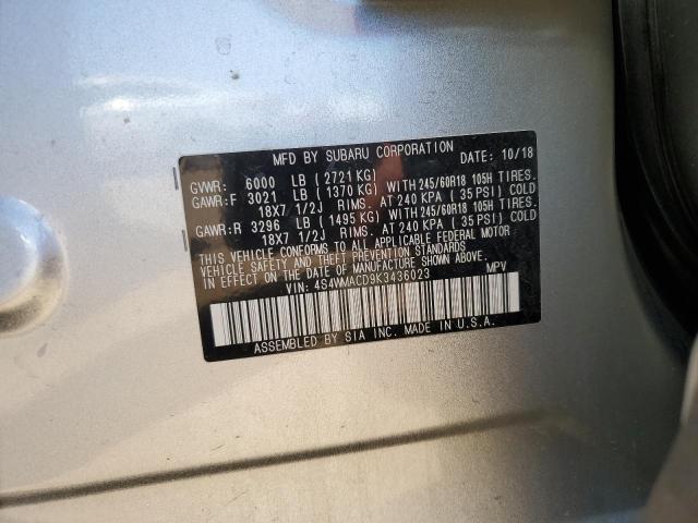 4S4WMACD9K3436023 Subaru Ascent Premium