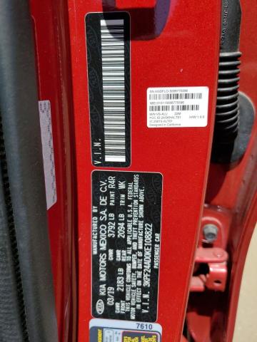 3KPF24AD0KE108822 KIA FORTE FE