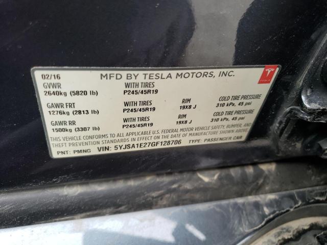 5YJSA1E27GF128706 Tesla MODEL S