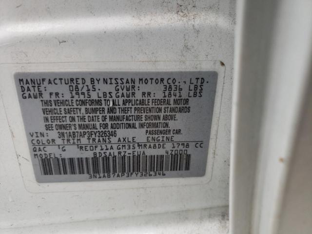 3N1AB7AP3FY326346 Nissan SENTRA S