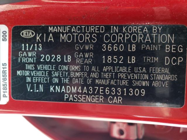 KNADM4A37E6331309 KIA RIO LX