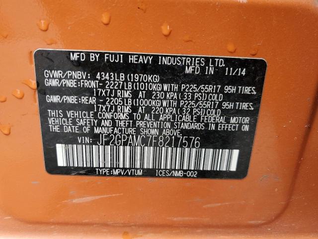 JF2GPAMC7F8217576 Subaru Xv Crosstrek 2.0 Limited