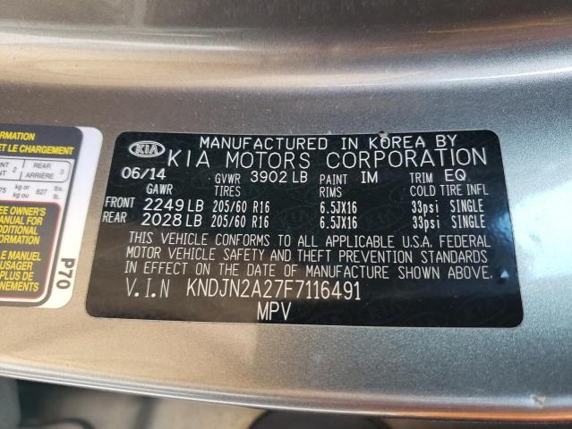 KNDJN2A27F7116491 KIA Soul