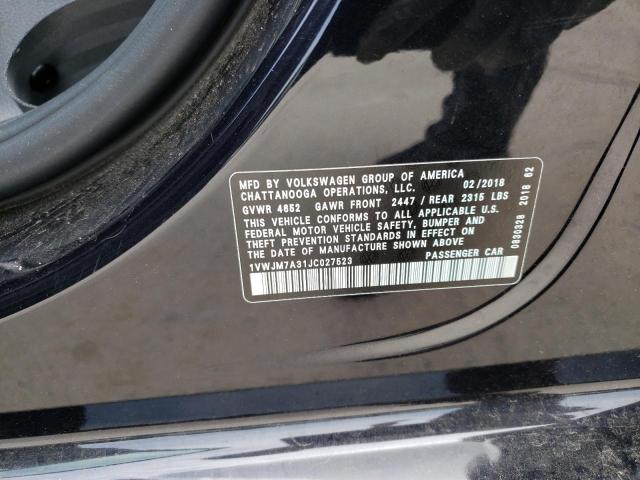 2018 VOLKSWAGEN PASSAT GT - 1VWJM7A31JC027523