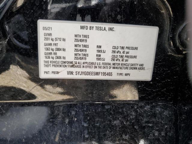 5YJYGDEE5MF195465 Tesla Model Y