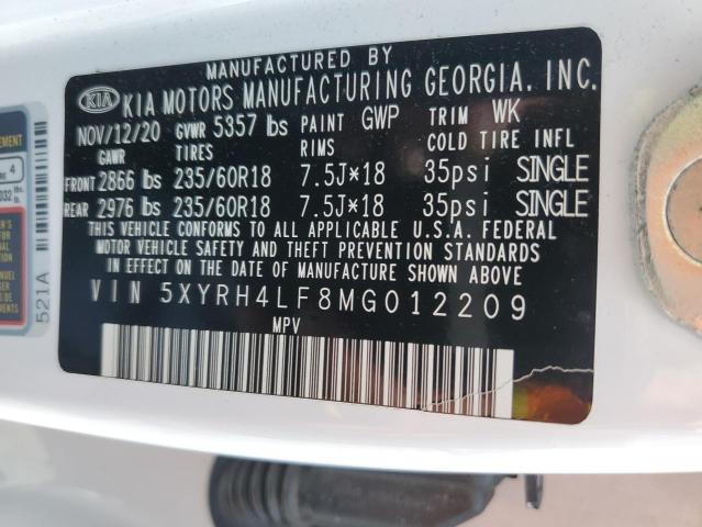 5XYRH4LF8MG012209 KIA SORENTO EX