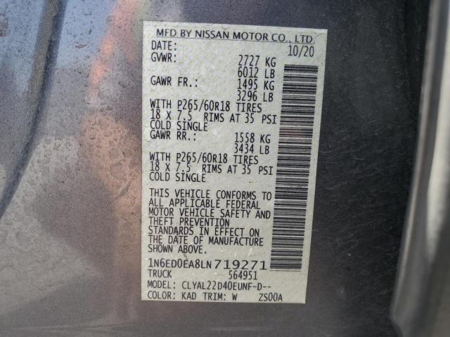 1N6ED0EA8LN719271 Nissan FRONTIER S