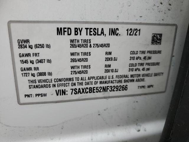 7SAXCBE52NF329266 Tesla MODEL X