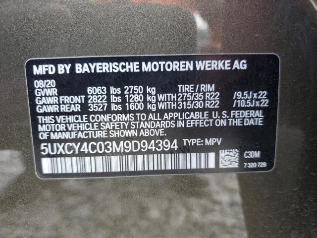 5UXCY4C03M9D94394 2021 BMW X6, photo no. 14