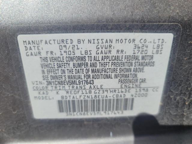 3N1CN8EV5ML917643 Nissan VERSA SV