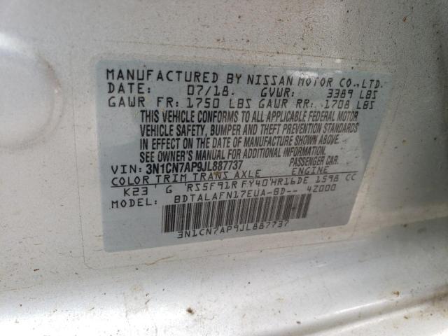 3N1CN7AP9JL887737 Nissan VERSA S