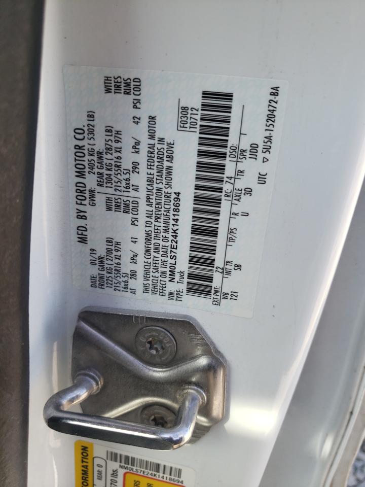 NM0LS7E24K1418694 FORD TRANSIT 2019