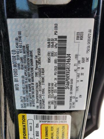 3FA6P0K9XGR124634 Ford Fusion Titanium
